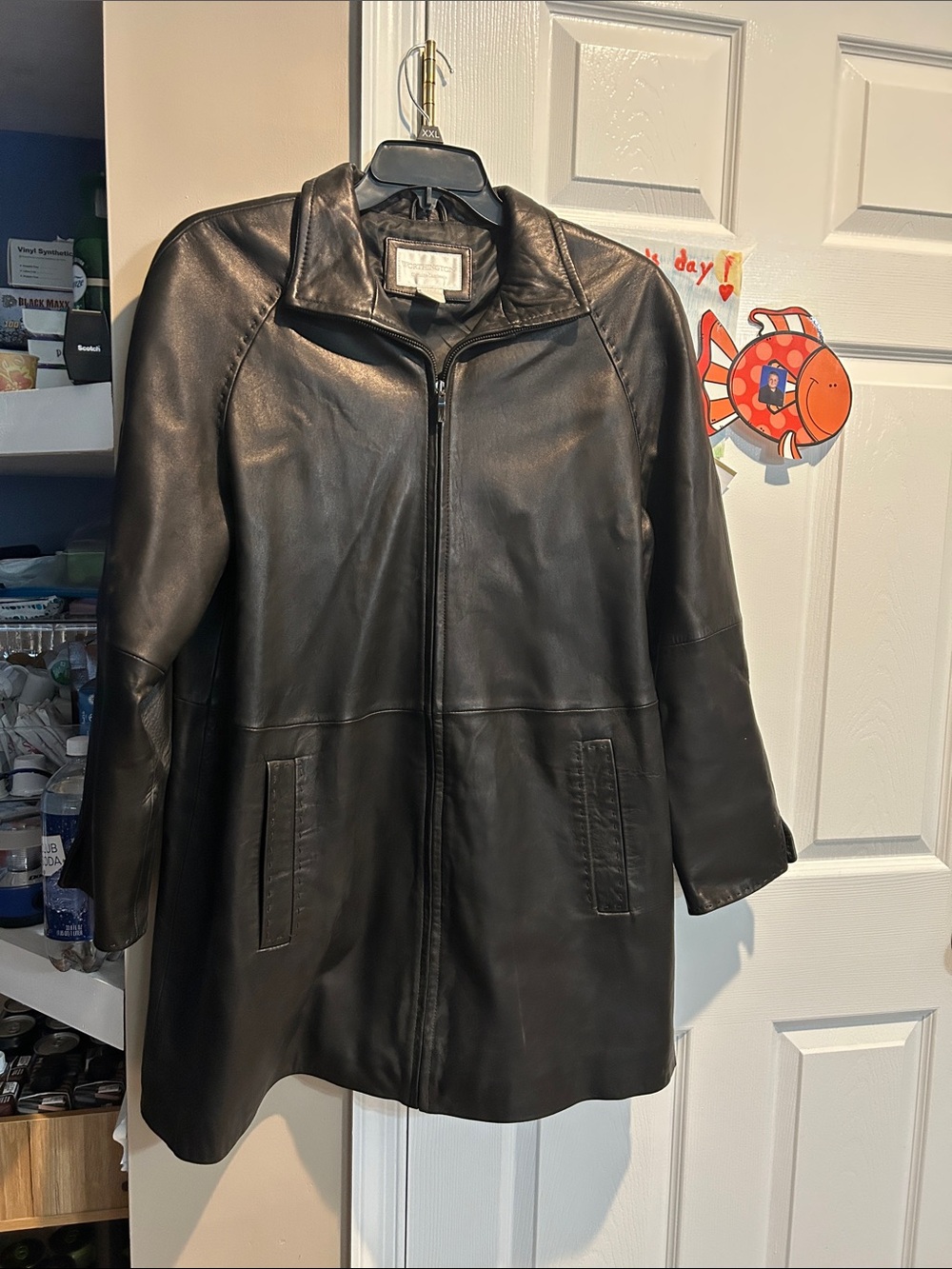 Worthington Black Leather Zip-Up Jacket